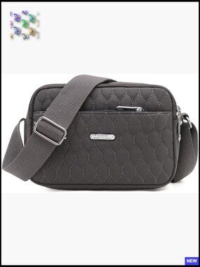 Quilted Nylon Crossbody Bag Mini Lightweight Cell Phone Purse Adjustable Strap